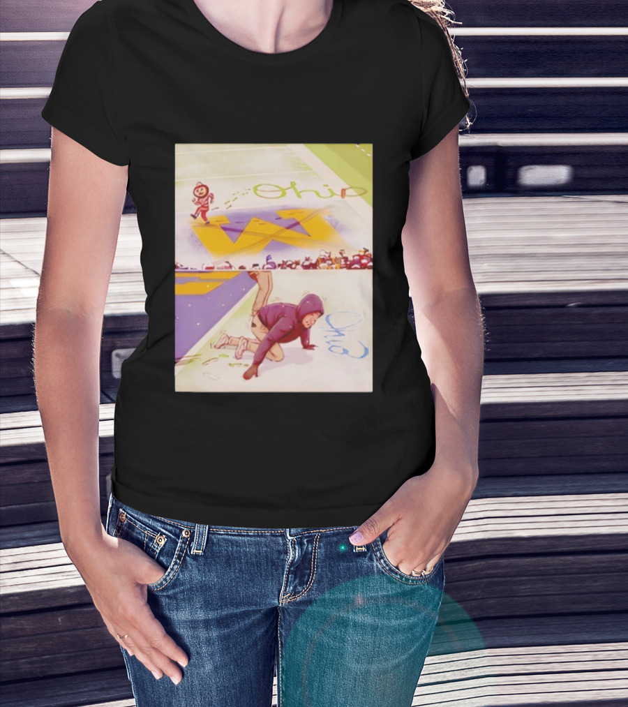 Ohio State Brutus Buckeye Triumph Over M Rival In Snow Scene T-Shirt