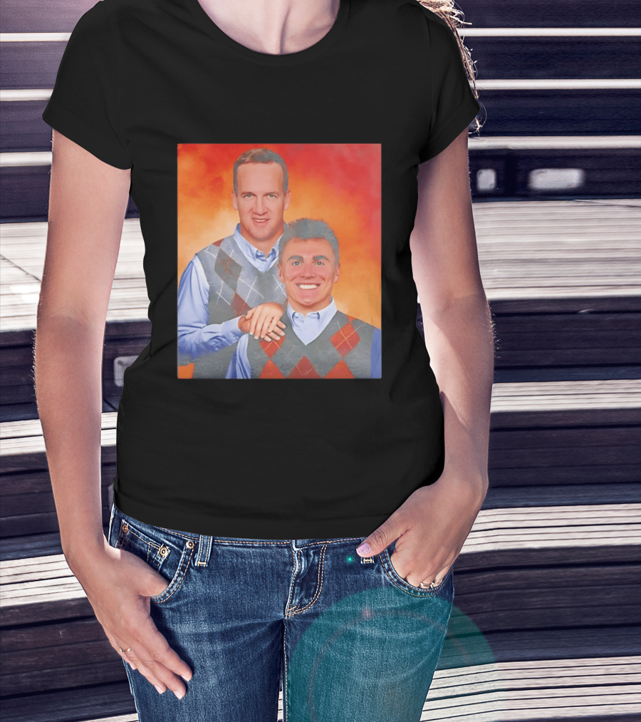 Bo Nix Peyton Manning Step Brothers Denver Broncos Comedy T-Shirt