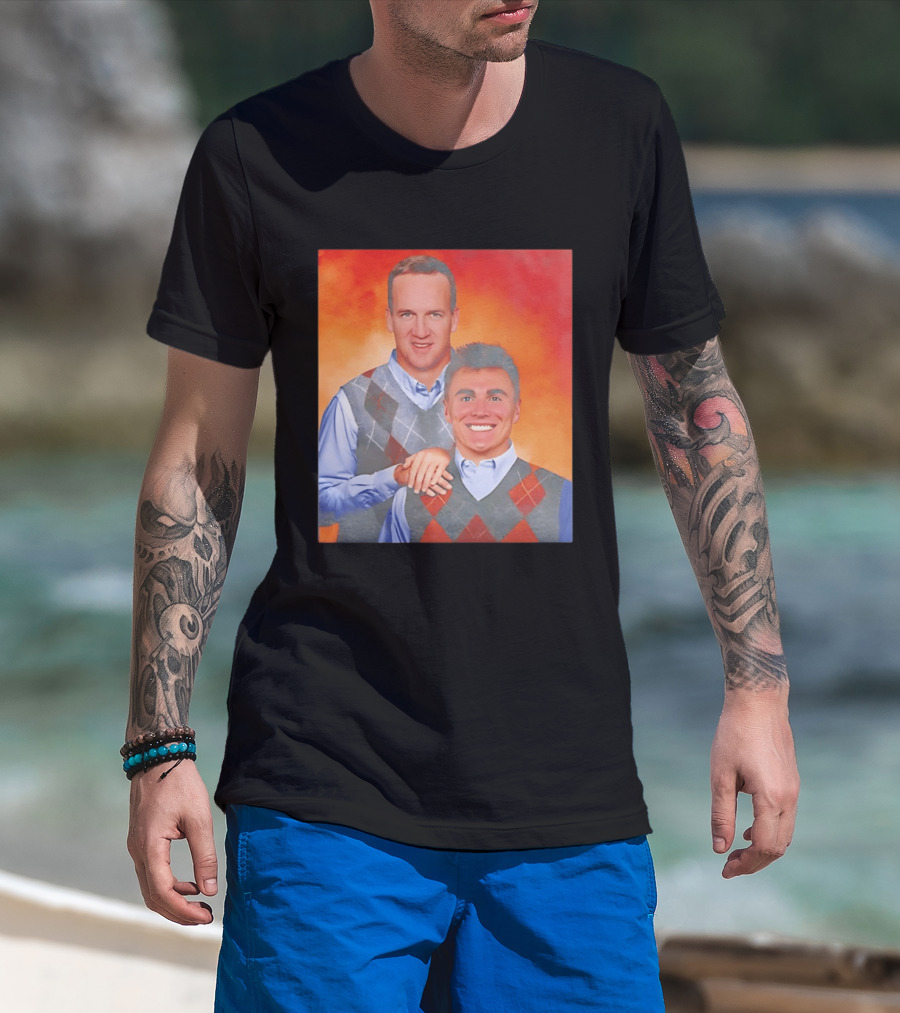 Bo Nix Peyton Manning Step Brothers Denver Broncos Comedy T-Shirt