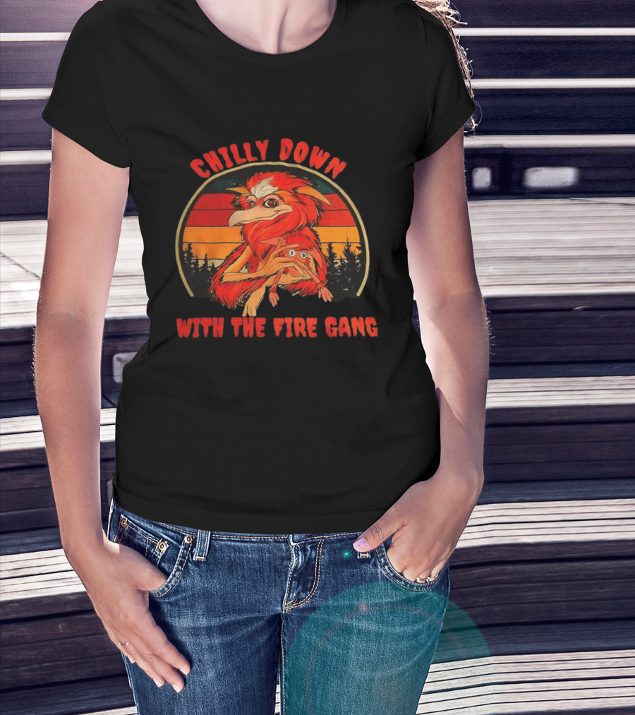 Chilly Down With The Fire Gang Retro Vintage Forest Creature T-Shirt