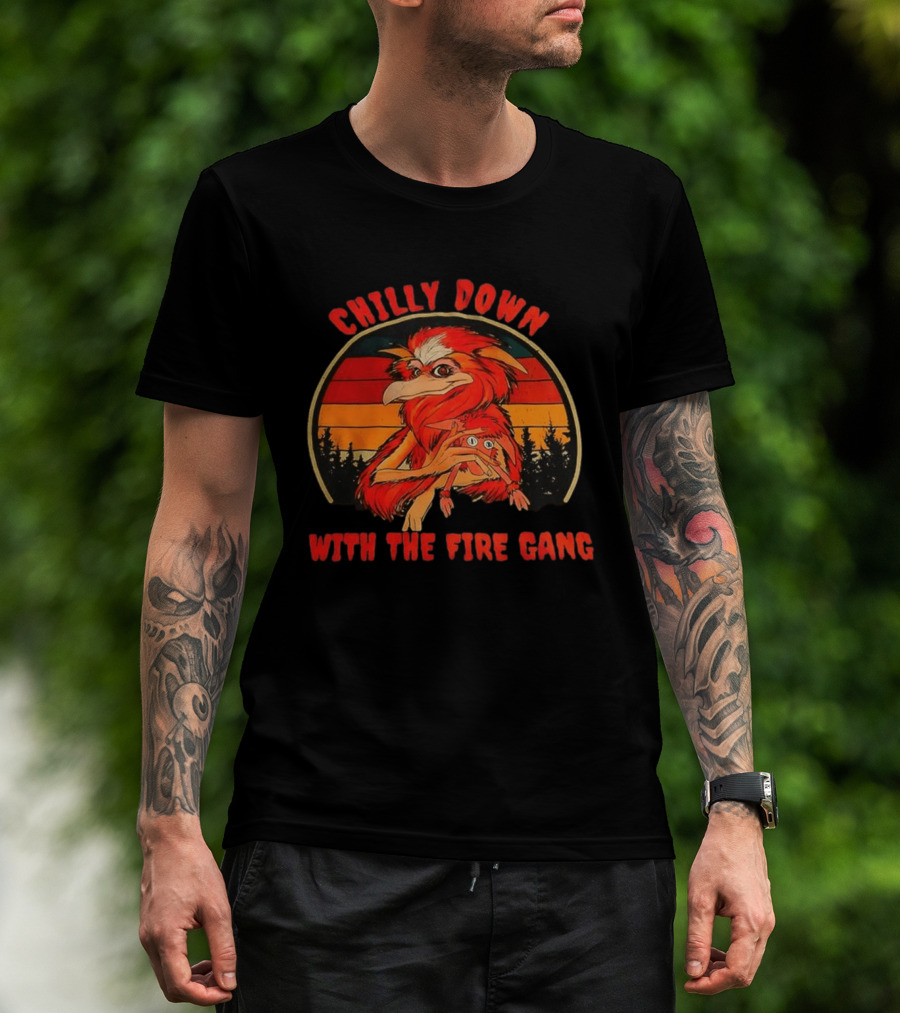 Chilly Down With The Fire Gang Retro Vintage Forest Creature T-Shirt