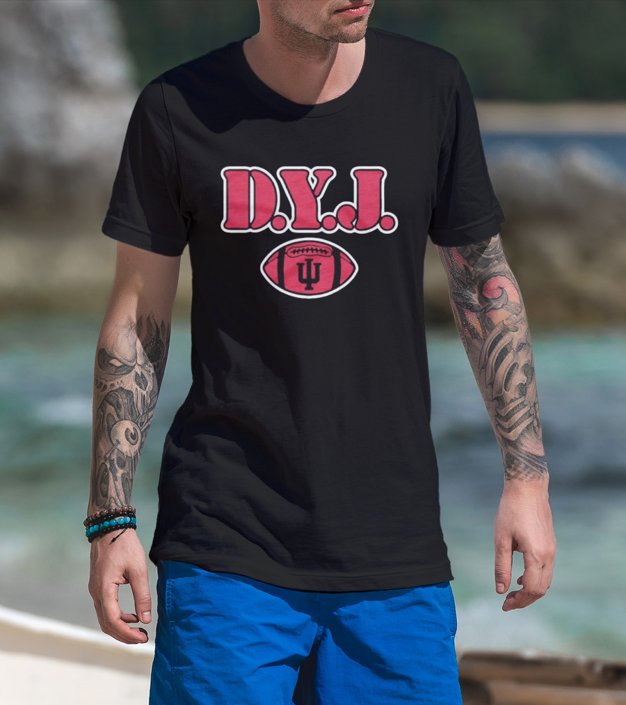 D.Y.J. Indiana Hoosiers Football IU Logo Football T-Shirt