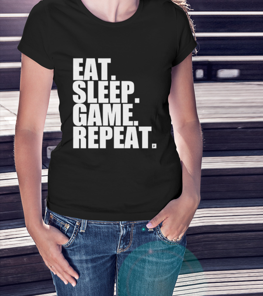Eat Sleep Game Repeat Gamer Lifestyle Phrase T-Shirt