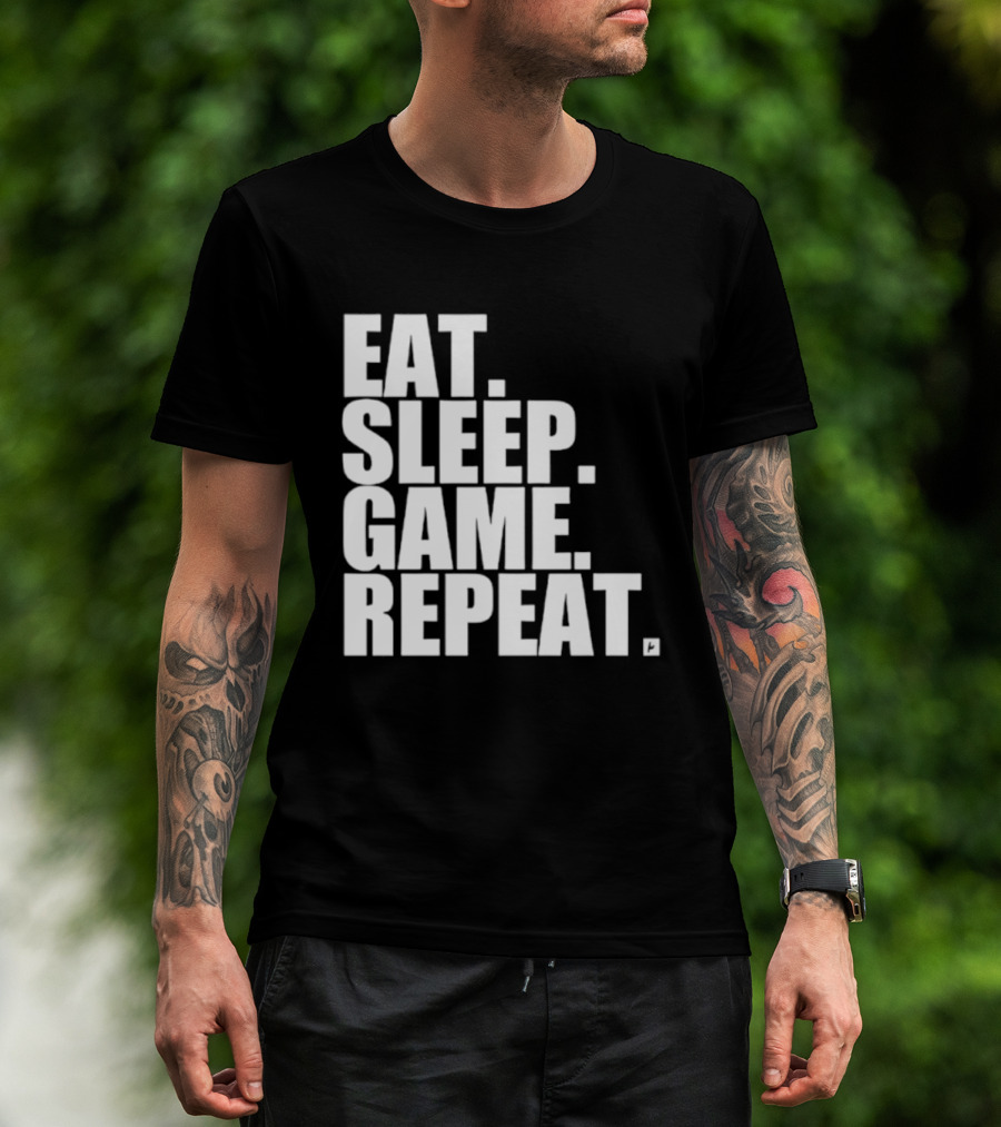 Eat Sleep Game Repeat Gamer Lifestyle Phrase T-Shirt