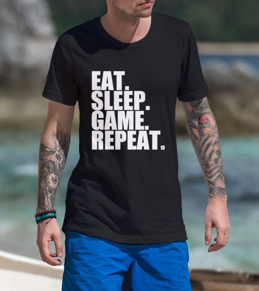 Eat Sleep Game Repeat Gamer Lifestyle Phrase T-Shirt
