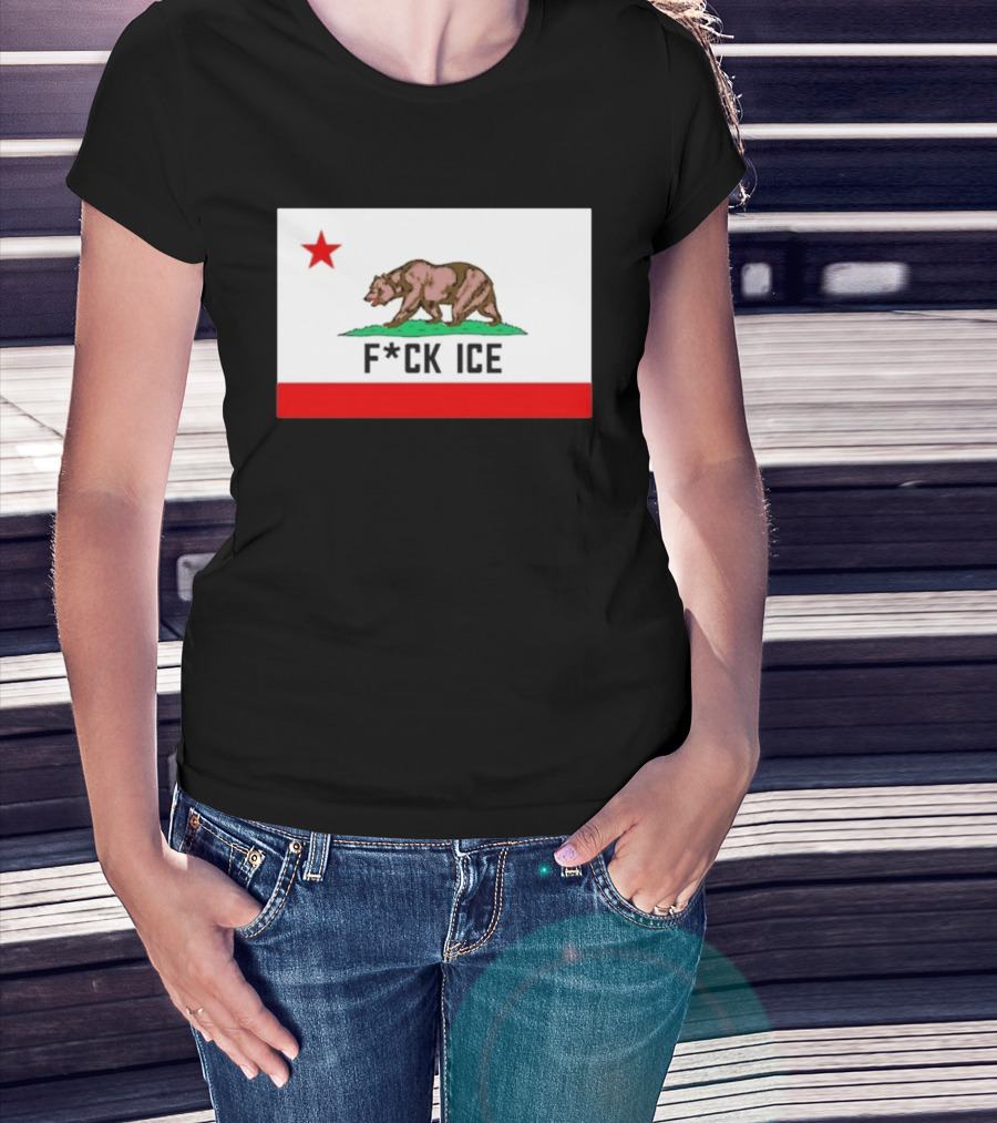 F*ck Ice Bear Flag California T-Shirt