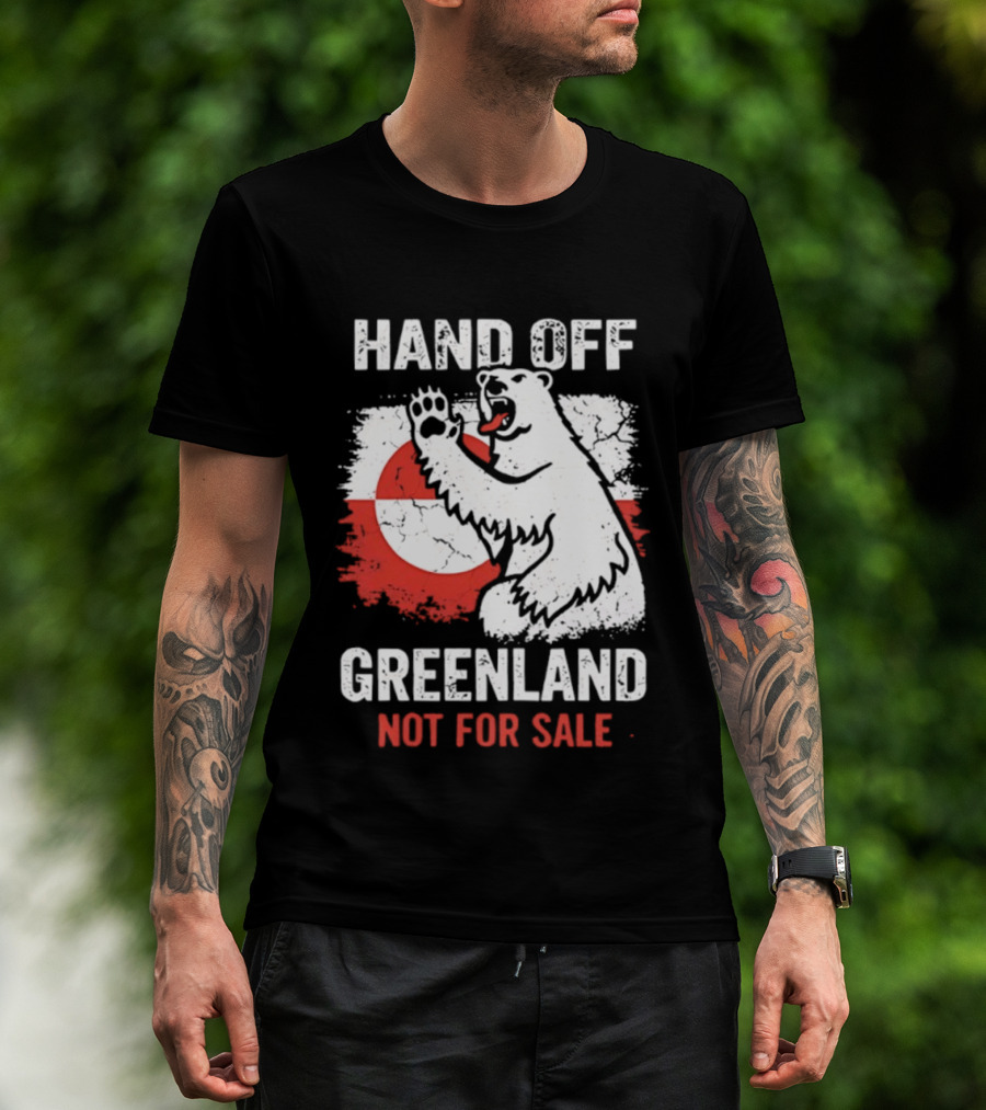 Hand Off Greenland Not For Sale Polar Bear Flag T-Shirt