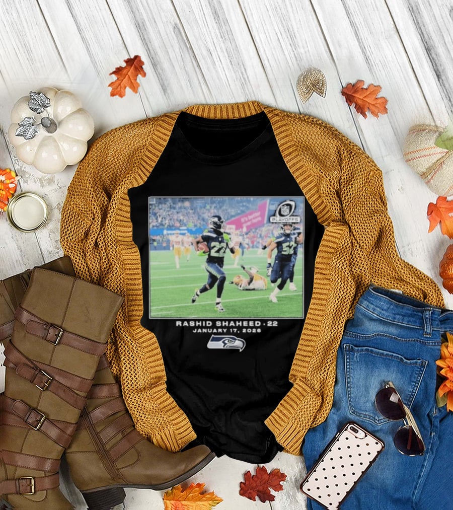Seahawks Playoffs Rashid Shaheed Jan 17 2026 NFL Action T-Shirt
