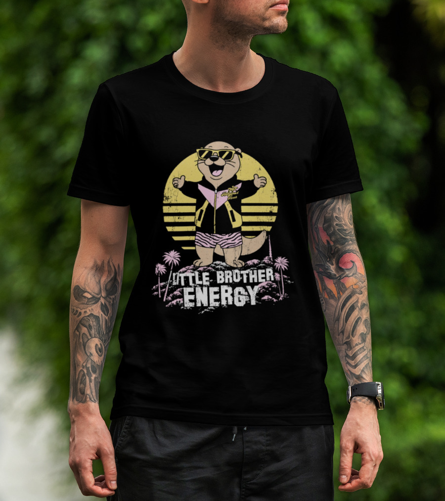 Ryan Nemeth Little Brother Energy Sunglasses Otter Retro Vibes Palm Trees T-Shirt