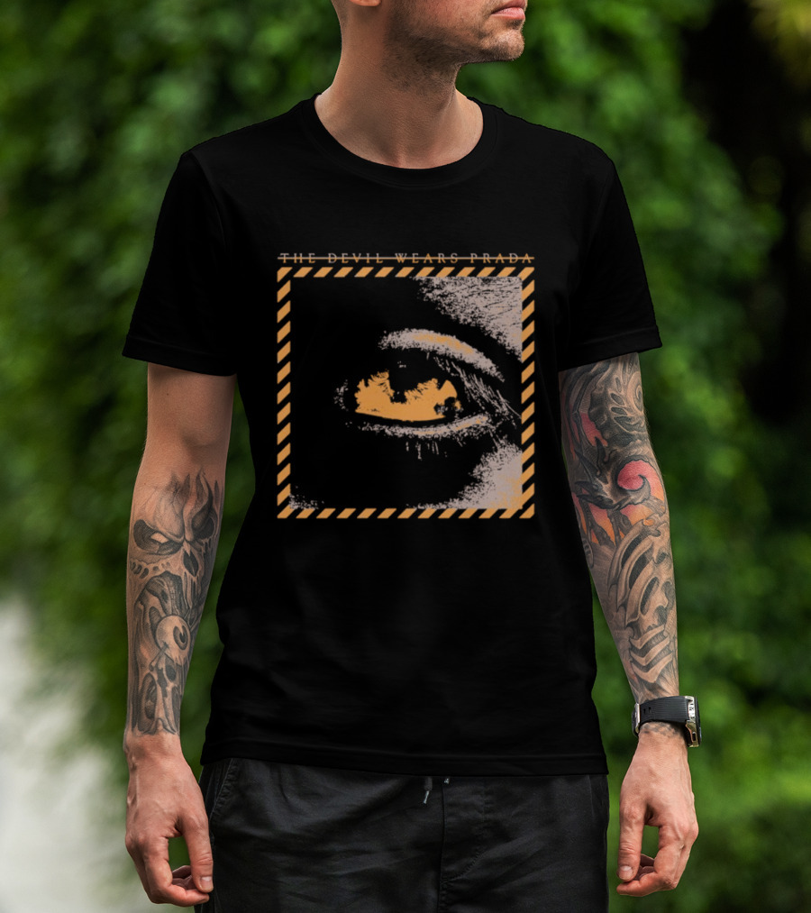 The Devil Wears Prada Outbreak Eye Caution Stripes T-Shirt
