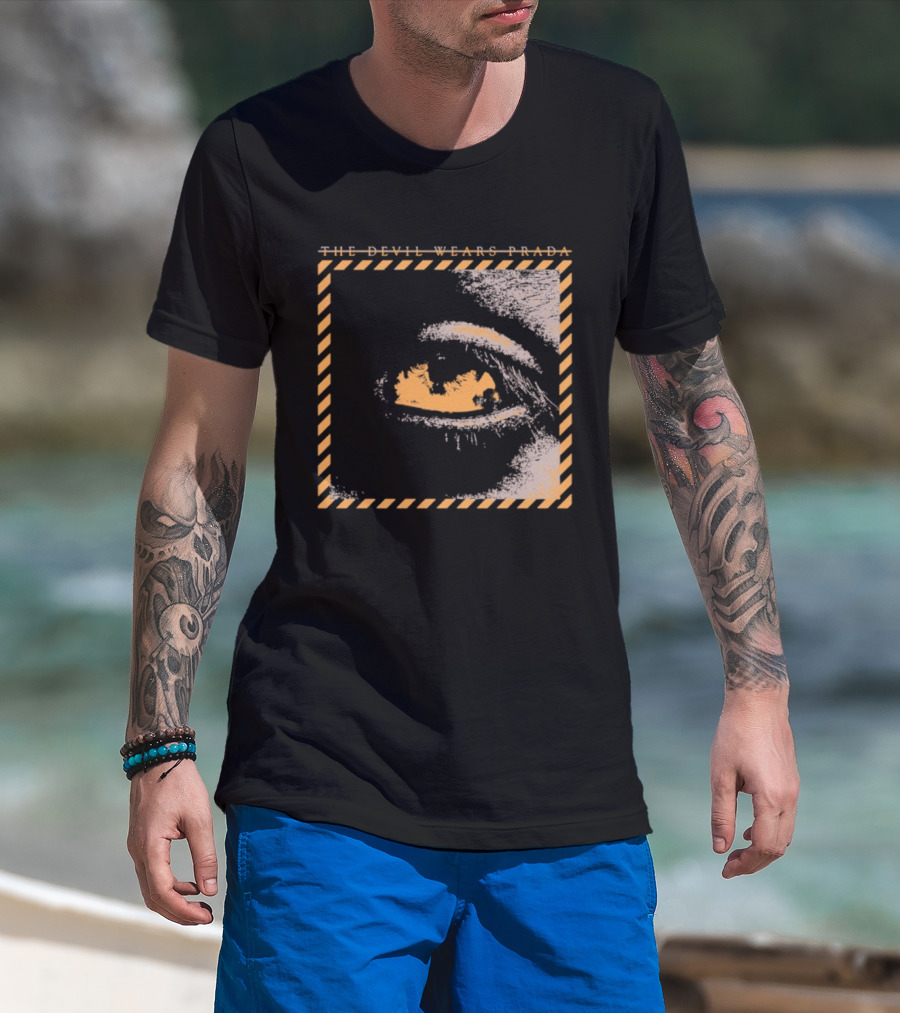 The Devil Wears Prada Outbreak Eye Caution Stripes T-Shirt