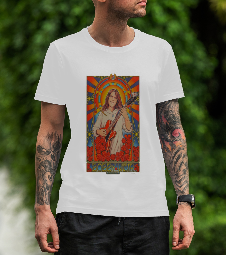 Bobby Weir 1947 2026 NFA Roses Psychedelic Art Nouveau T-Shirt