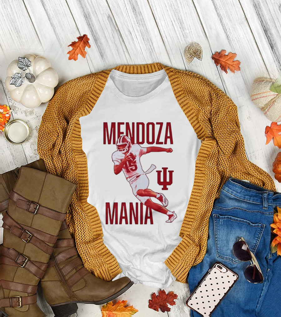 Mendoza Mania Indiana Hoosiers Football Player Action Icon IU T-Shirt