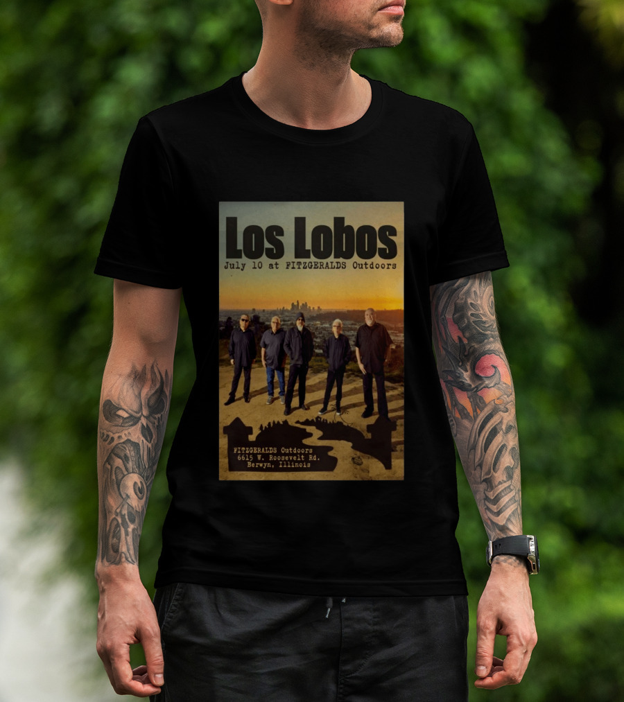 Los Lobos July 10 FitzGerald's Outdoors Berwyn Illinois Event T-Shirt