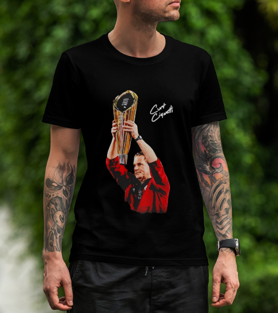 Curt Cignetti Trophy Hoist Indiana Hoosiers Coaching Legend T-Shirt