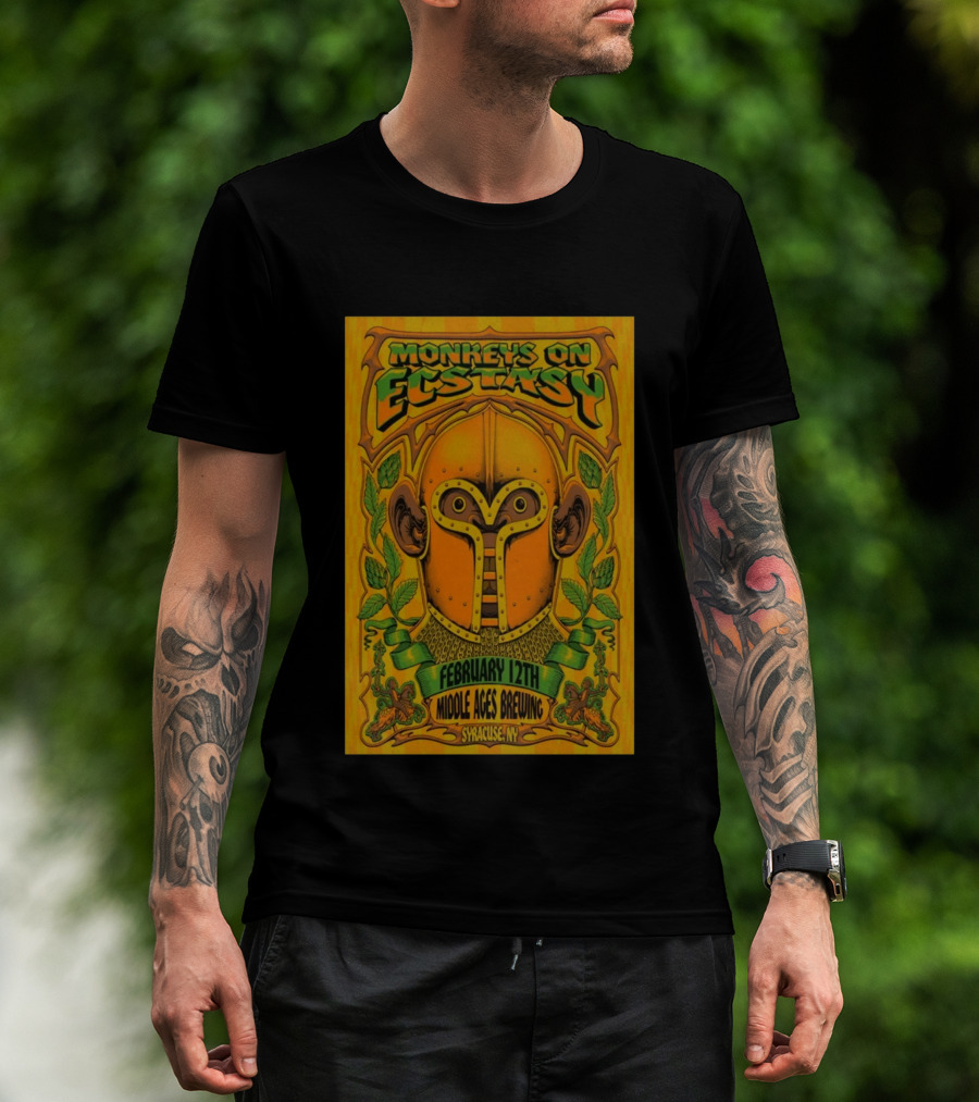 Monkeys On Ecstasy February 12th Middle Ages Brewing Syracuse NY T-Shirt
