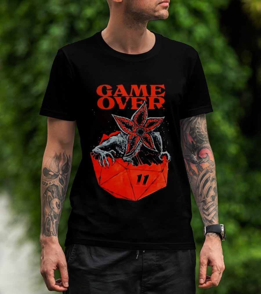Game Over Stranger Things Demogorgon Eleven Dice T-Shirt