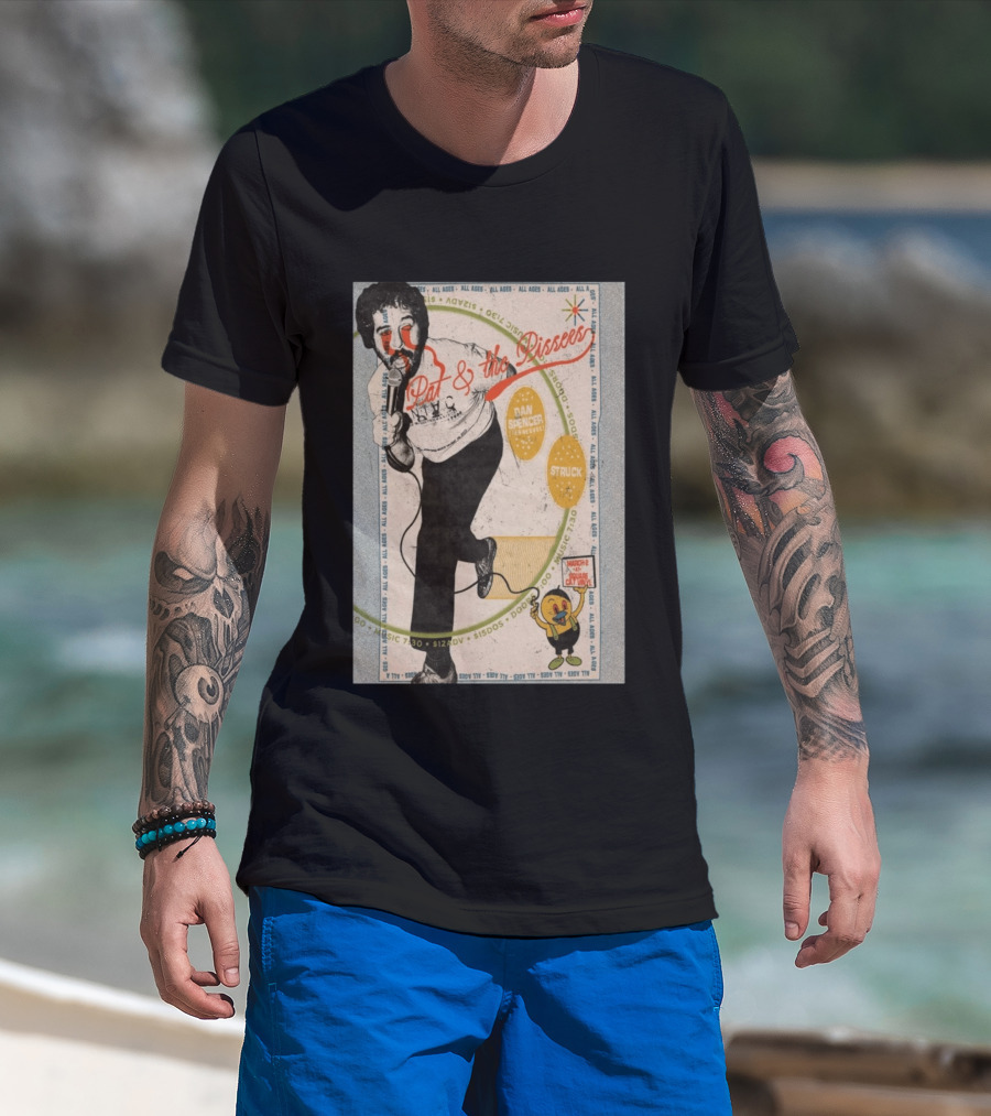 Pat & The Pissers Dan Spencer Struck March 2 All Ages Square Cat Vinyl Concert T-Shirt