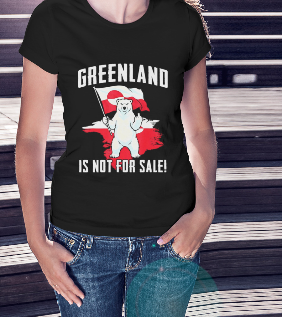 Greenland Is Not For Sale Polar Bear Flag Awareness T-Shirt