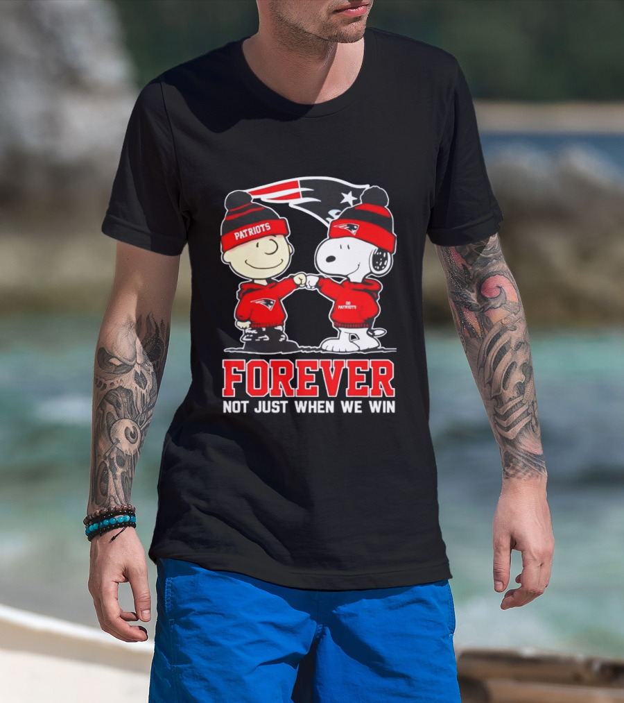 Peanut Snoopy Charlie Brown Patriots Forever Not Just When We Win T-Shirt