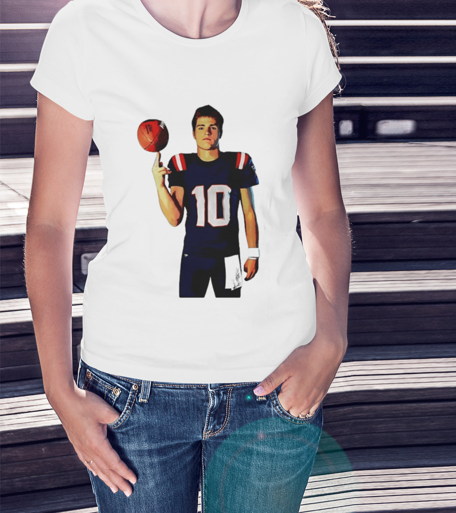 Drake Maye M.N.E.G.A. New England Patriots Football 10 T-Shirt