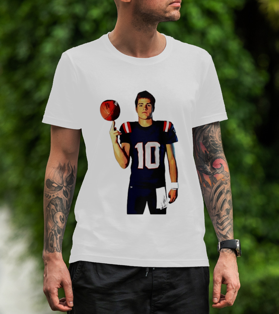 Drake Maye M.N.E.G.A. New England Patriots Football 10 T-Shirt