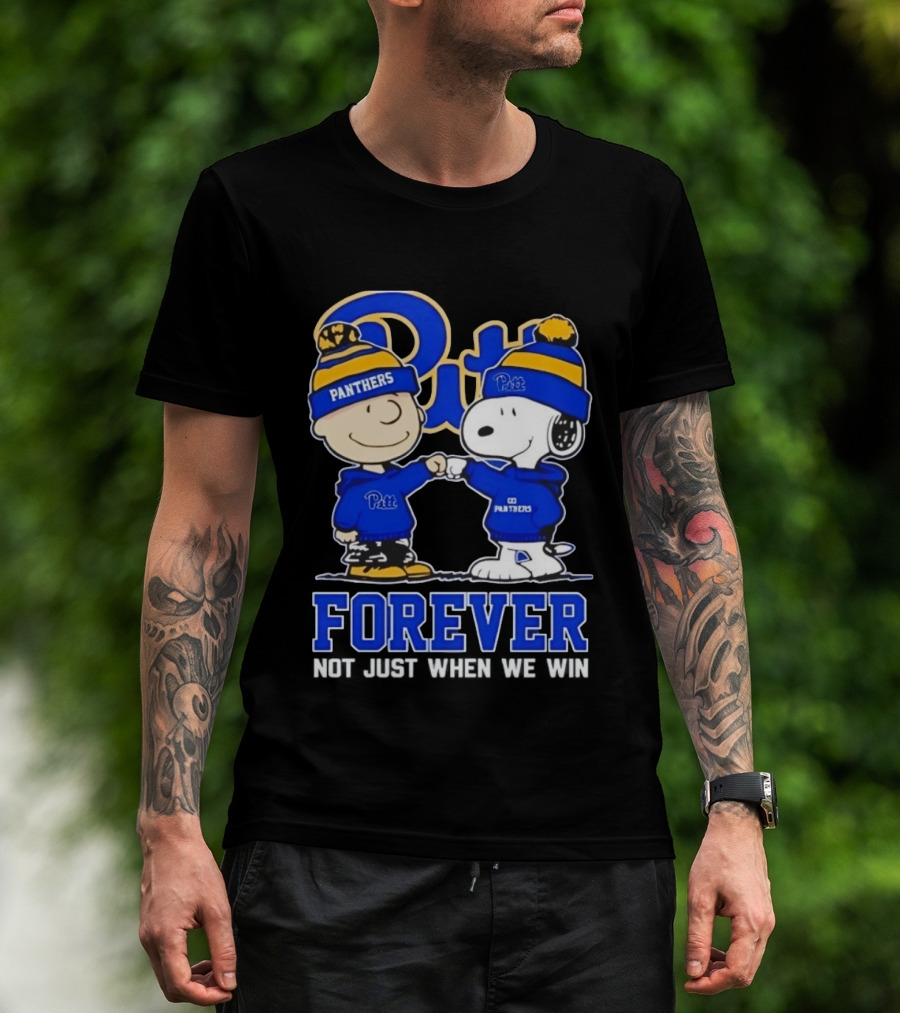 Peanut Snoopy Charlie Brown Pitt Panthers Forever Not Just When We Win T-Shirt