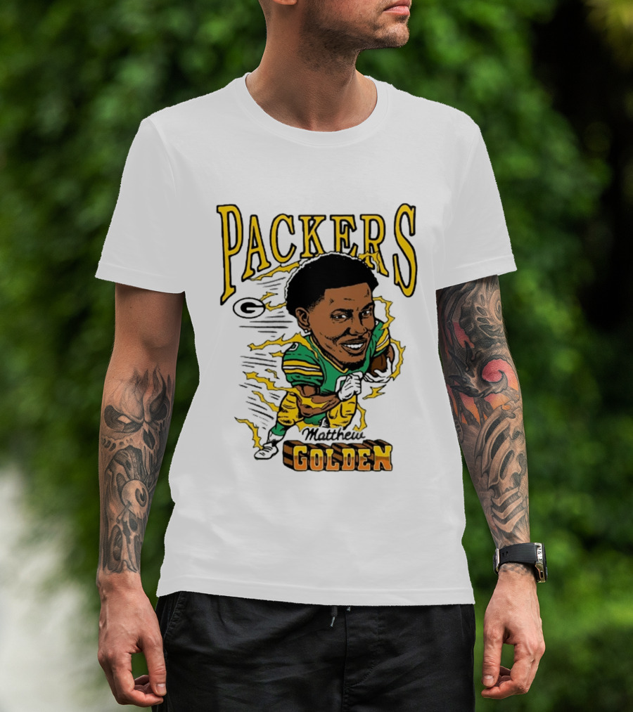 Packers Matthew Golden Caricature Homage T-Shirt