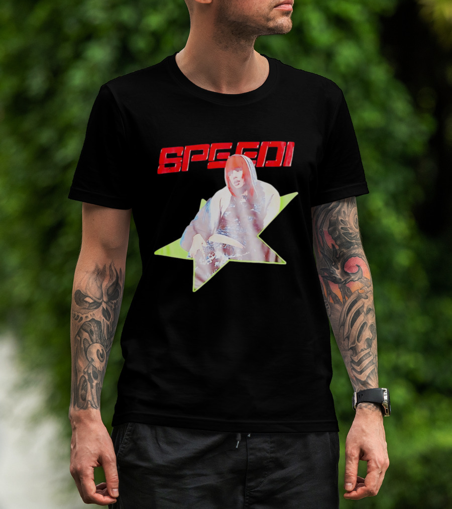 Lisa X AlterEgo Speedi Red Text Star T-Shirt