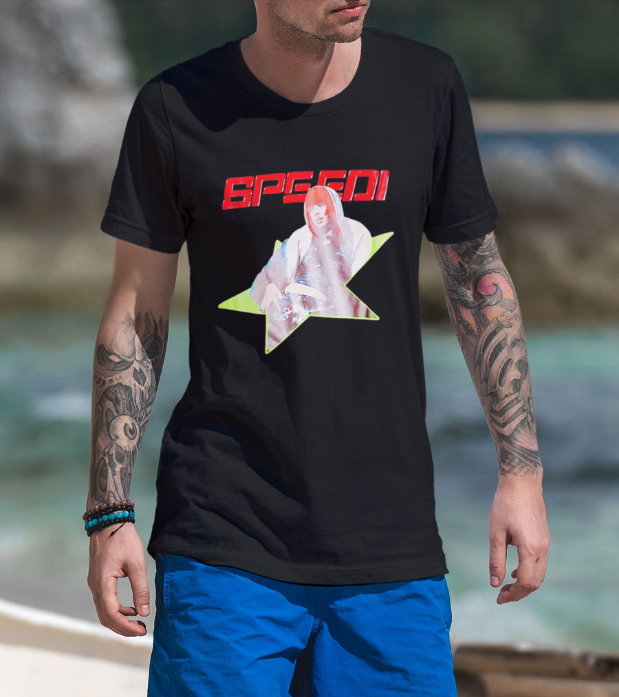 Lisa X AlterEgo Speedi Red Text Star T-Shirt