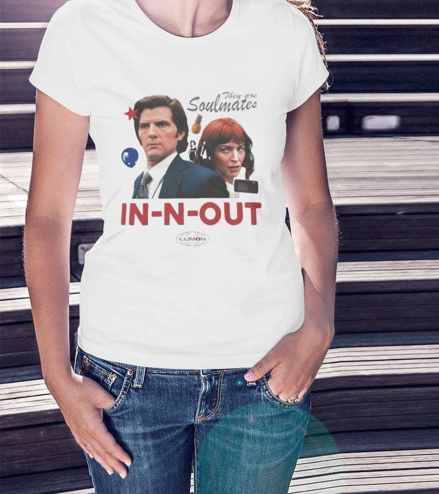 Severance They Are Soulmates IN N OUT Retro Style Pop Culture Reference T-Shirt