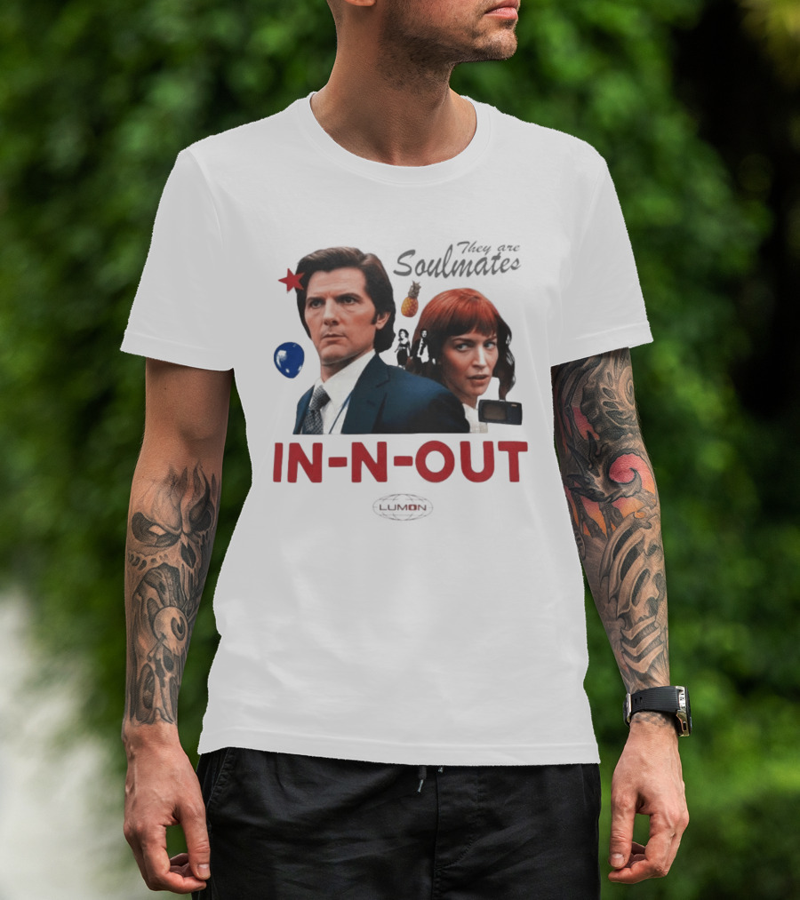 Severance They Are Soulmates IN N OUT Retro Style Pop Culture Reference T-Shirt