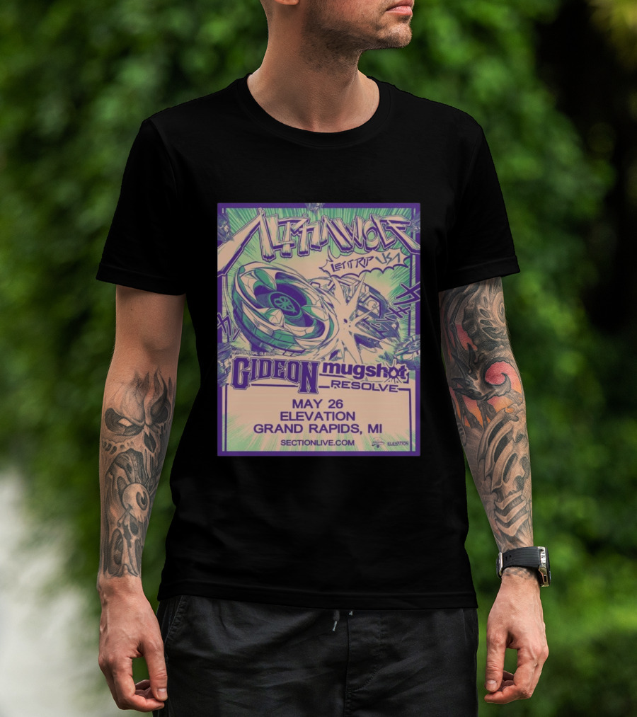 Alpha Wolf Let It Rip USA Tour 2026 May 26 Grand Rapids MI Gideon Shot Resolve T-Shirt