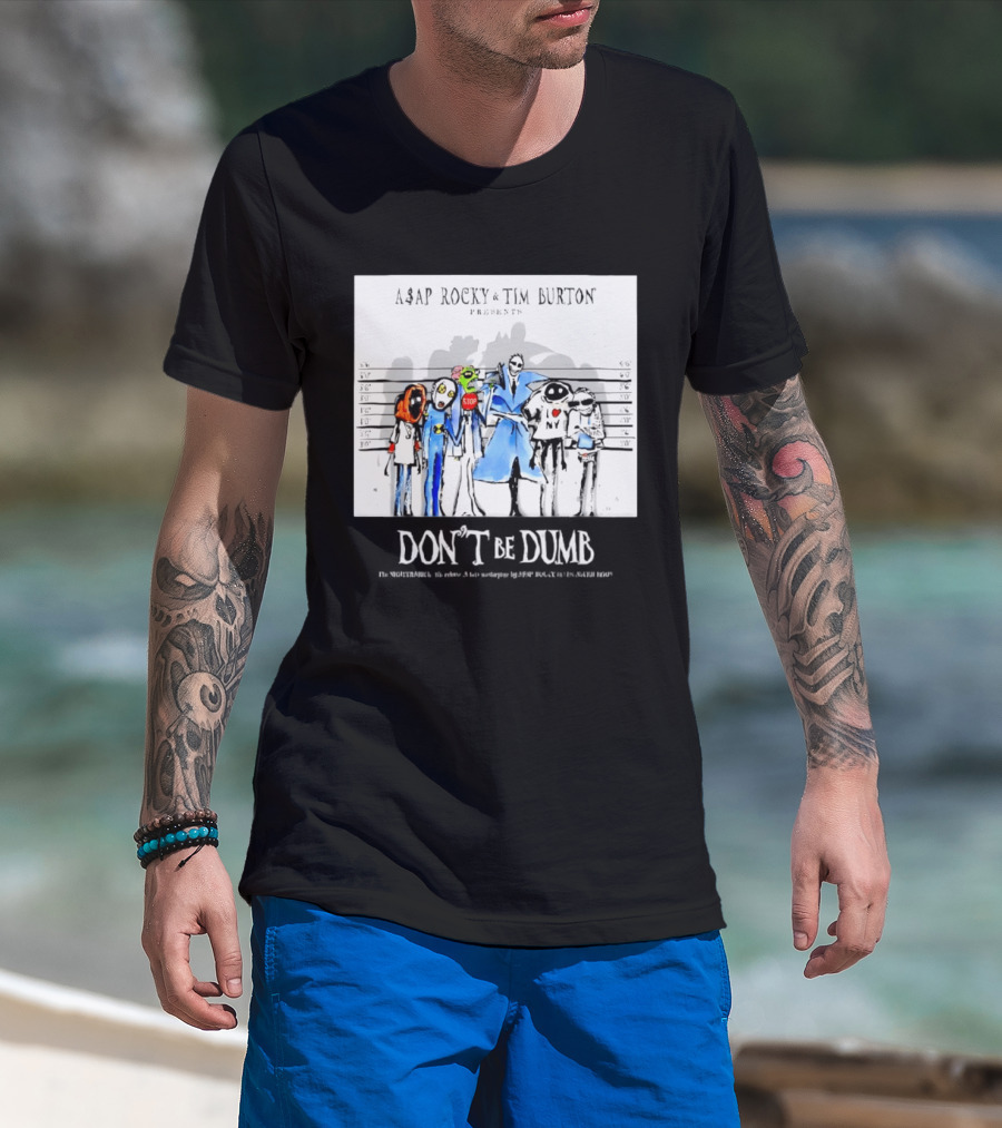 ASAP Rocky Tim Burton Presents Don't Be Dumb Shot Characters T-Shirt