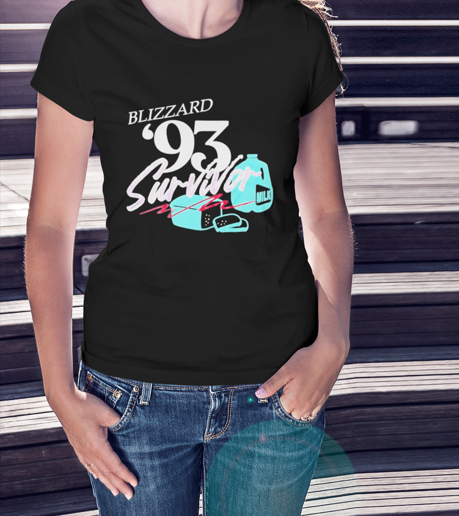 Blizzard '93 Survivor Milk Bread Humor T-Shirt