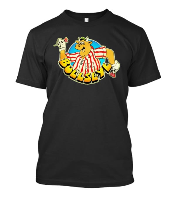 Bullseye Cartoon Bull With Darts Retro TV Show T-Shirt