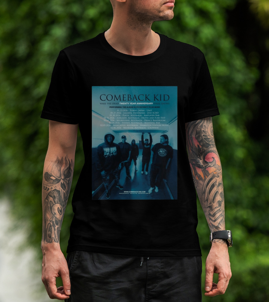 Comeback Kid Wake The Dead Twenty Year Anniversary Asia Australia Tour 2026 Dates T-Shirt