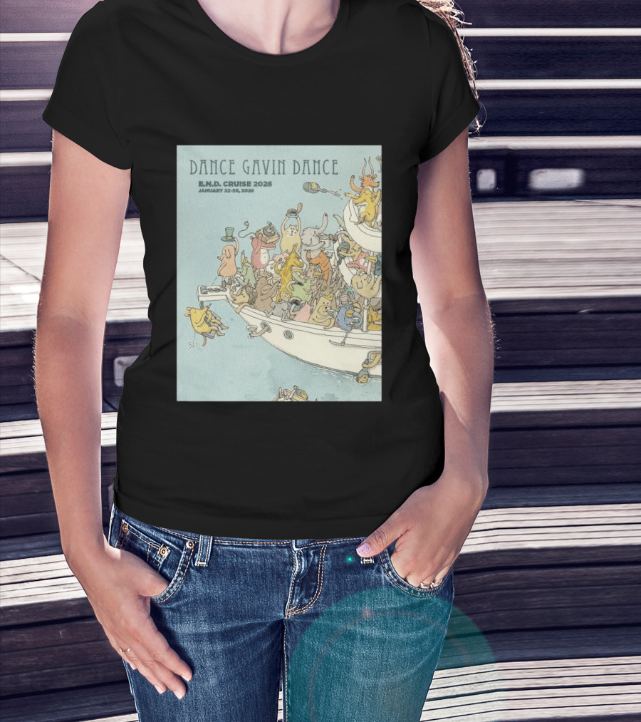 Dance Gavin Dance E.N.D. Cruise 2026 January 22 26 Whimsical Animal Party T-Shirt