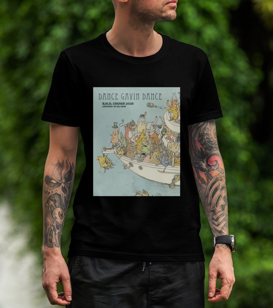 Dance Gavin Dance E.N.D. Cruise 2026 January 22 26 Whimsical Animal Party T-Shirt