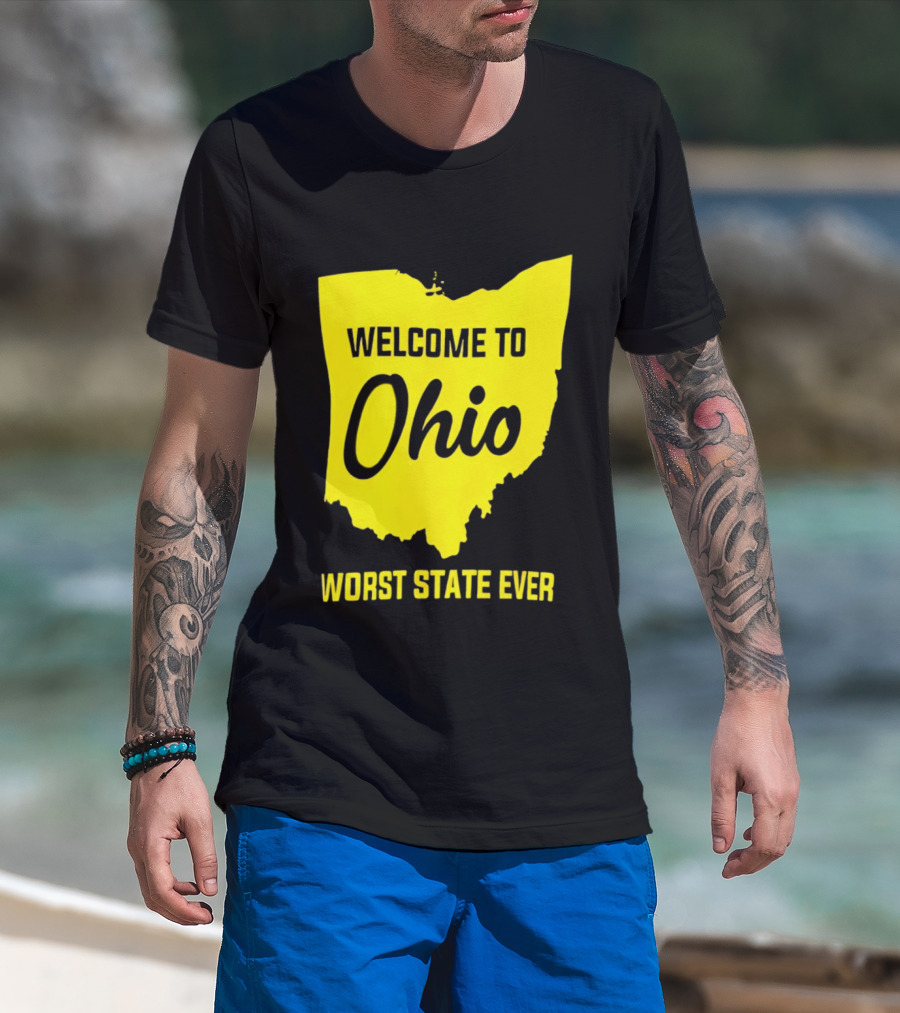 Welcome To Ohio Worst State Ever Map T-Shirt
