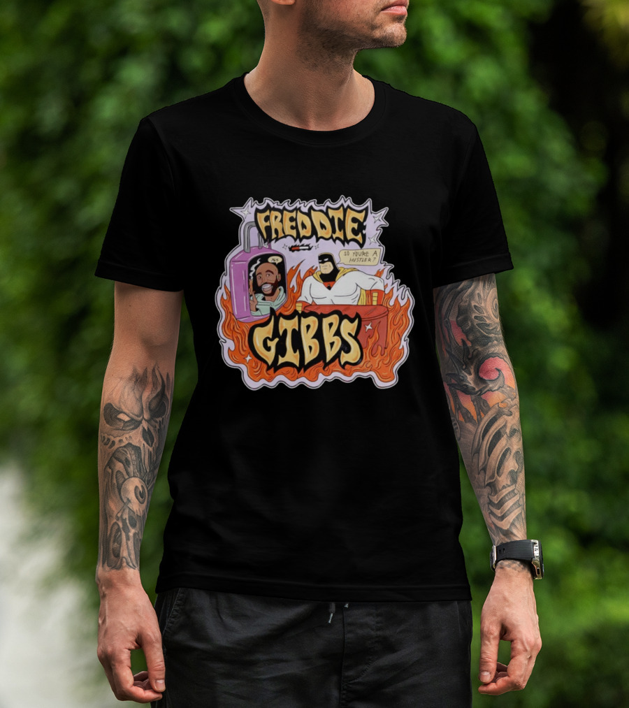 Freddie Gibbs Cartoon Space Ghost So You're A Hustler Flame T-Shirt