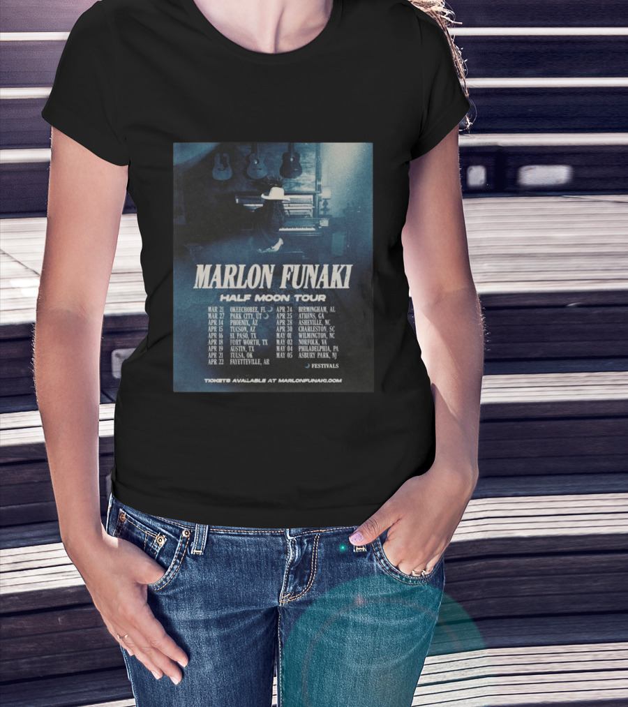 Marlon Funaki Half Moon Tour 2026 Dates Cities And Ticket Info T-Shirt