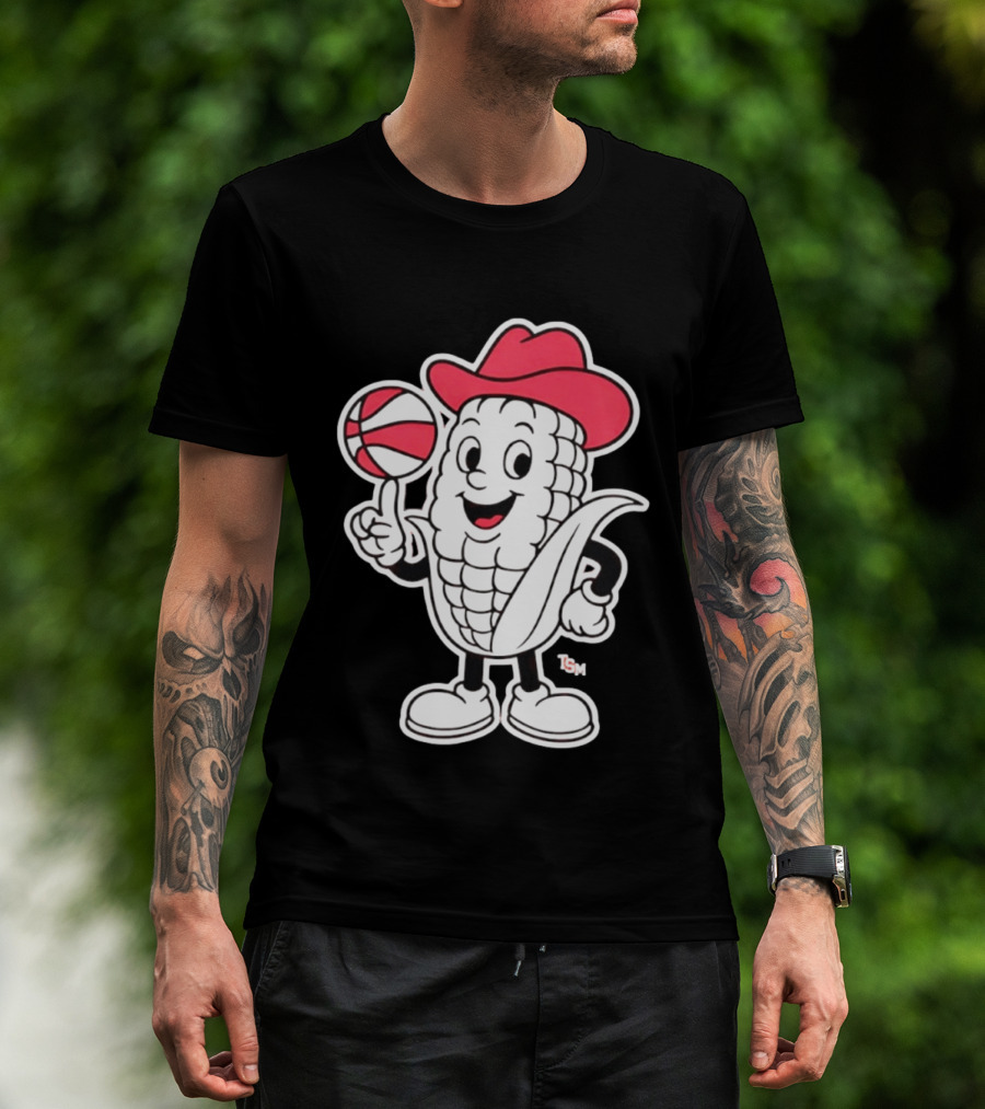 Nebraska Cornhuskers Cowboy Corn Basketball Playful T-Shirt