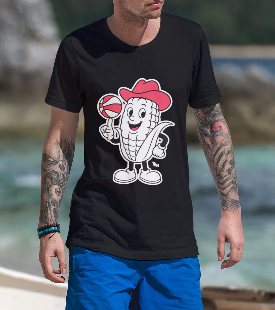 Nebraska Cornhuskers Cowboy Corn Basketball Playful T-Shirt