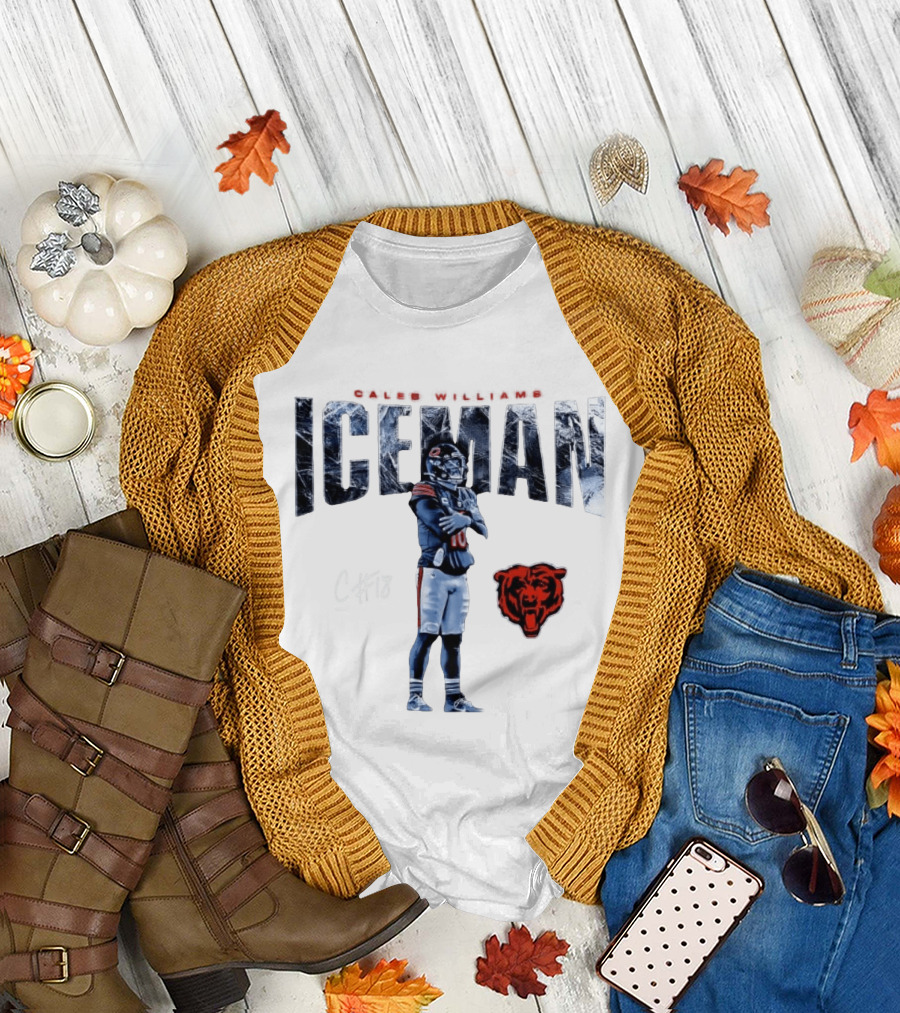 Caleb Williams Chicago Bears Iceman Football Team Roaring Sports T-Shirt