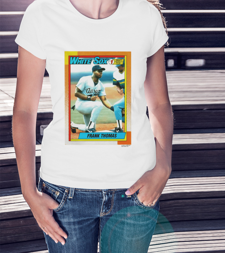 White Sox Frank Thomas 1990 Topps No. 1 Draft Pick Rookie Card T-Shirt