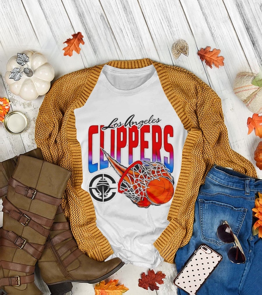 Los Angeles Clippers Basketball Flaming Hoop T-Shirt