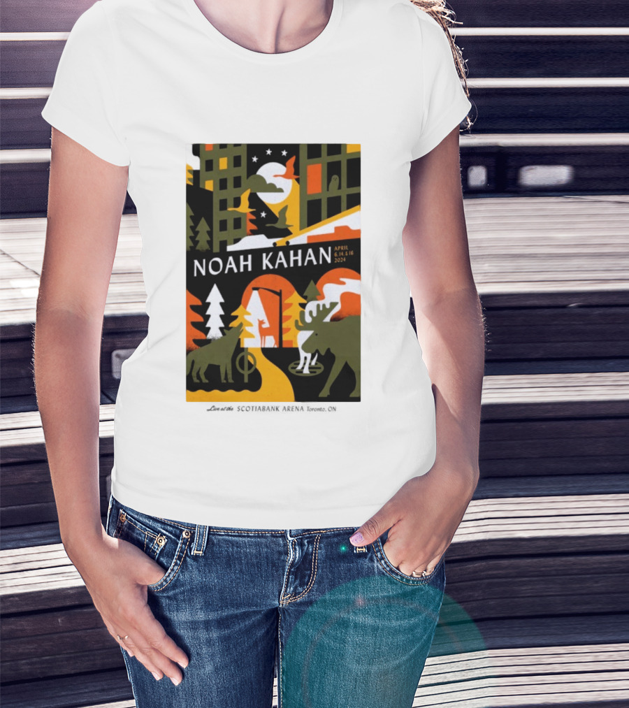 Noah Kahan April 6 14 16 2024 Toronto Wildlife Cityscape T-Shirt