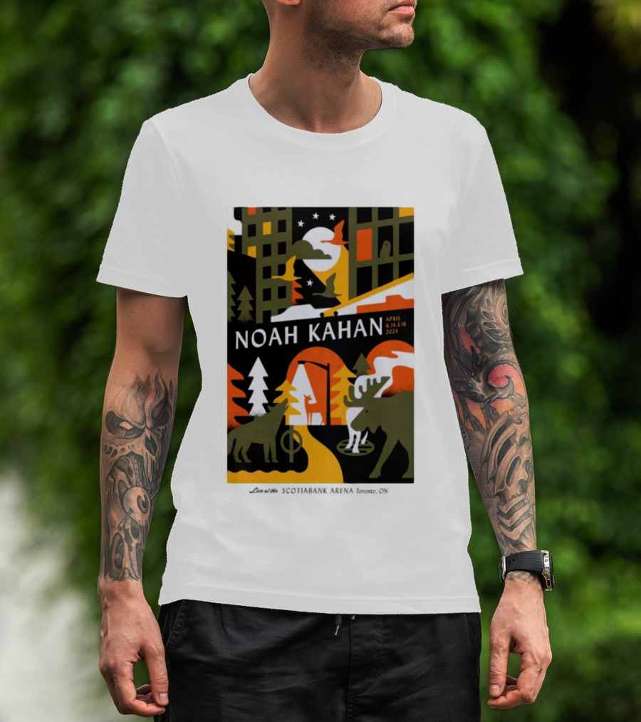 Noah Kahan April 6 14 16 2024 Toronto Wildlife Cityscape T-Shirt