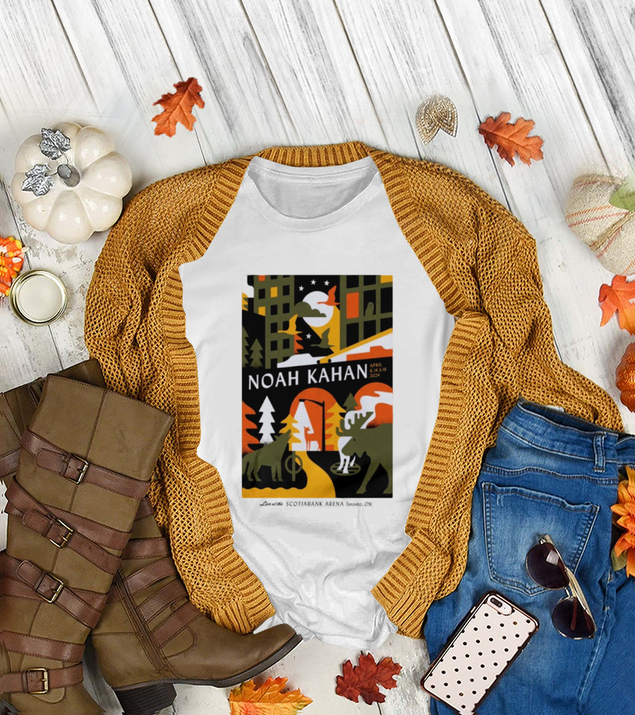 Noah Kahan April 6 14 16 2024 Toronto Wildlife Cityscape T-Shirt